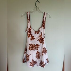 Kivari White and Rust Floral Dress
